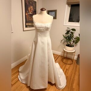 Vintage Barbara Allin satin Wedding dress with bead embroidery